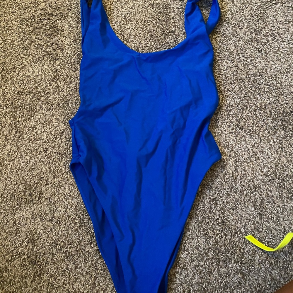 Royal blue low back swim suit